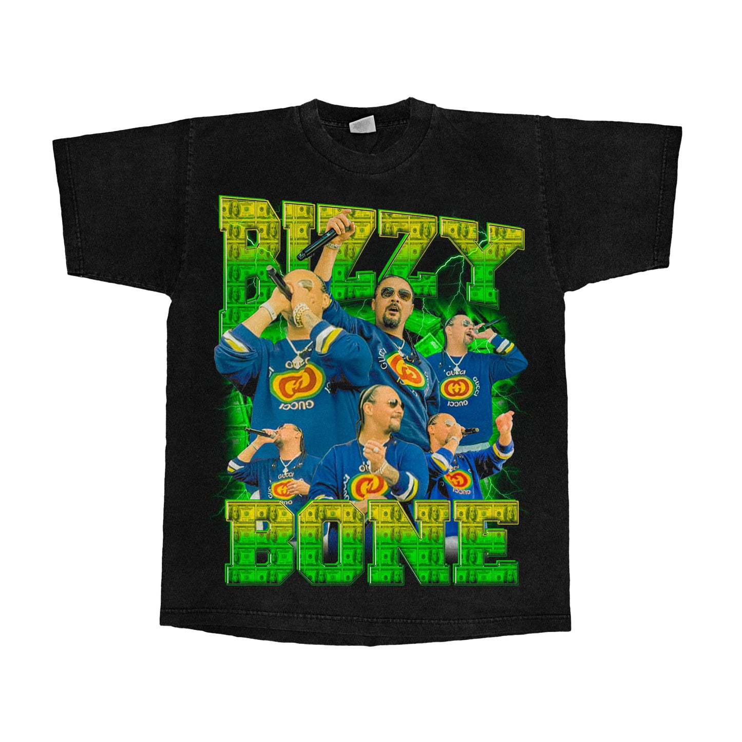 "Bizzy Bone" Money Green/Gold Tee